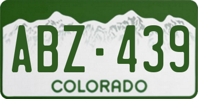 CO license plate ABZ439