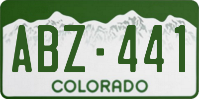 CO license plate ABZ441