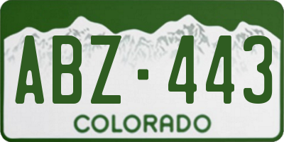 CO license plate ABZ443