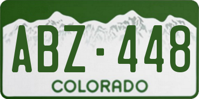 CO license plate ABZ448