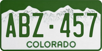 CO license plate ABZ457