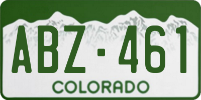 CO license plate ABZ461