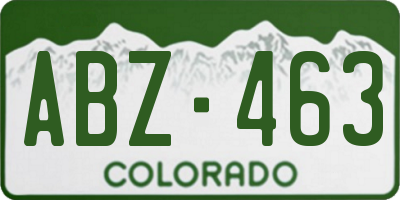 CO license plate ABZ463