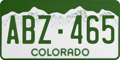 CO license plate ABZ465