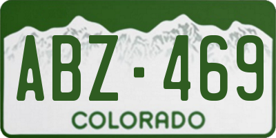CO license plate ABZ469