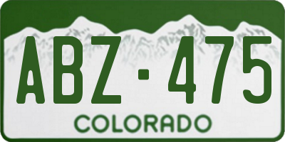 CO license plate ABZ475