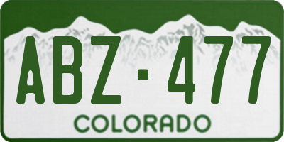CO license plate ABZ477