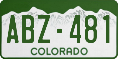 CO license plate ABZ481