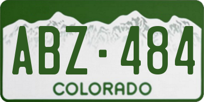 CO license plate ABZ484