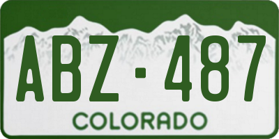 CO license plate ABZ487