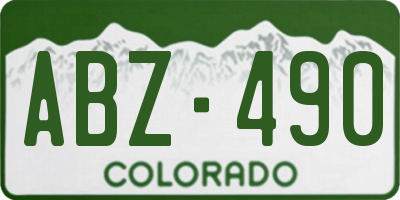 CO license plate ABZ490