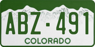 CO license plate ABZ491