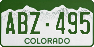 CO license plate ABZ495