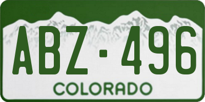 CO license plate ABZ496