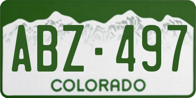 CO license plate ABZ497