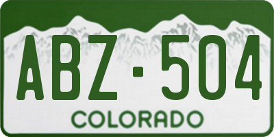 CO license plate ABZ504