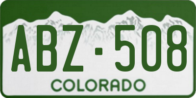 CO license plate ABZ508