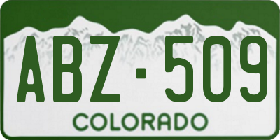 CO license plate ABZ509