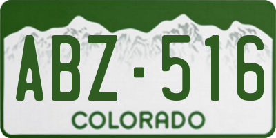 CO license plate ABZ516
