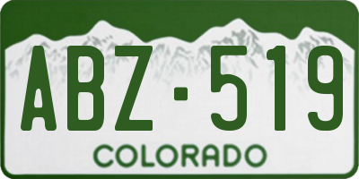 CO license plate ABZ519