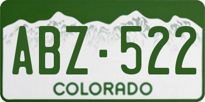 CO license plate ABZ522