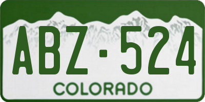 CO license plate ABZ524