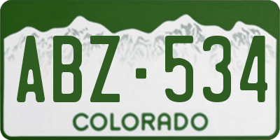 CO license plate ABZ534