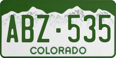 CO license plate ABZ535