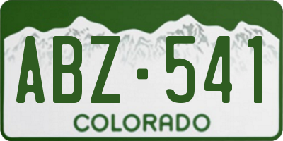 CO license plate ABZ541