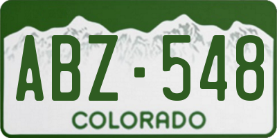 CO license plate ABZ548