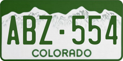 CO license plate ABZ554