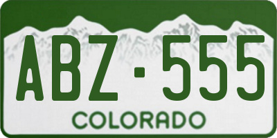 CO license plate ABZ555