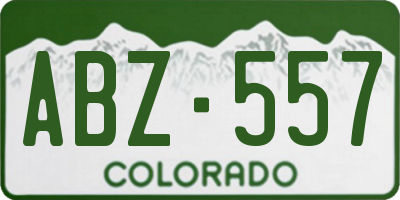 CO license plate ABZ557