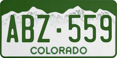 CO license plate ABZ559