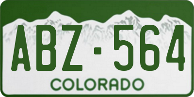 CO license plate ABZ564