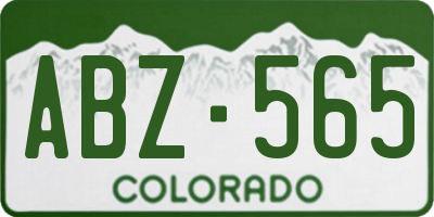 CO license plate ABZ565