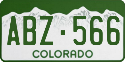 CO license plate ABZ566