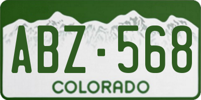 CO license plate ABZ568