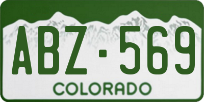 CO license plate ABZ569