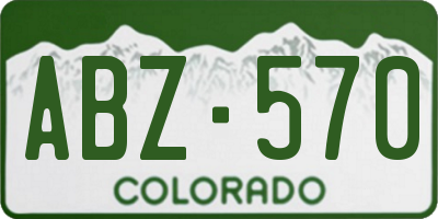 CO license plate ABZ570