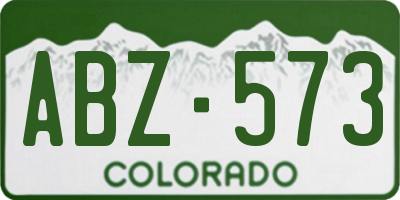CO license plate ABZ573