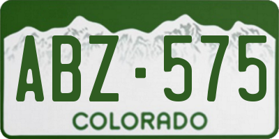 CO license plate ABZ575
