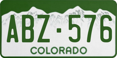 CO license plate ABZ576