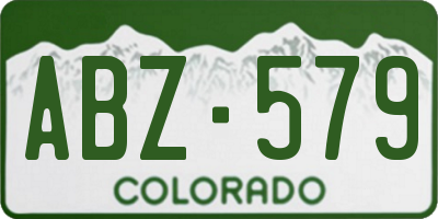 CO license plate ABZ579