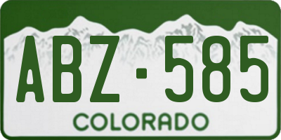 CO license plate ABZ585