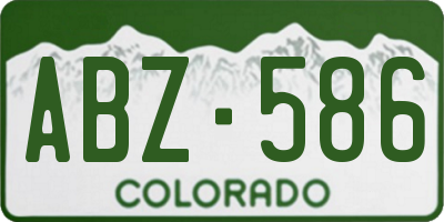 CO license plate ABZ586