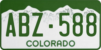 CO license plate ABZ588