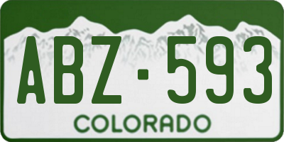 CO license plate ABZ593
