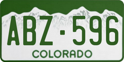 CO license plate ABZ596