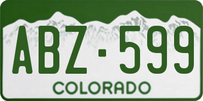 CO license plate ABZ599